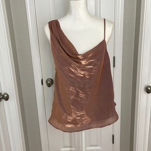 FREE PEOPLE rose gold asymmetrical top S